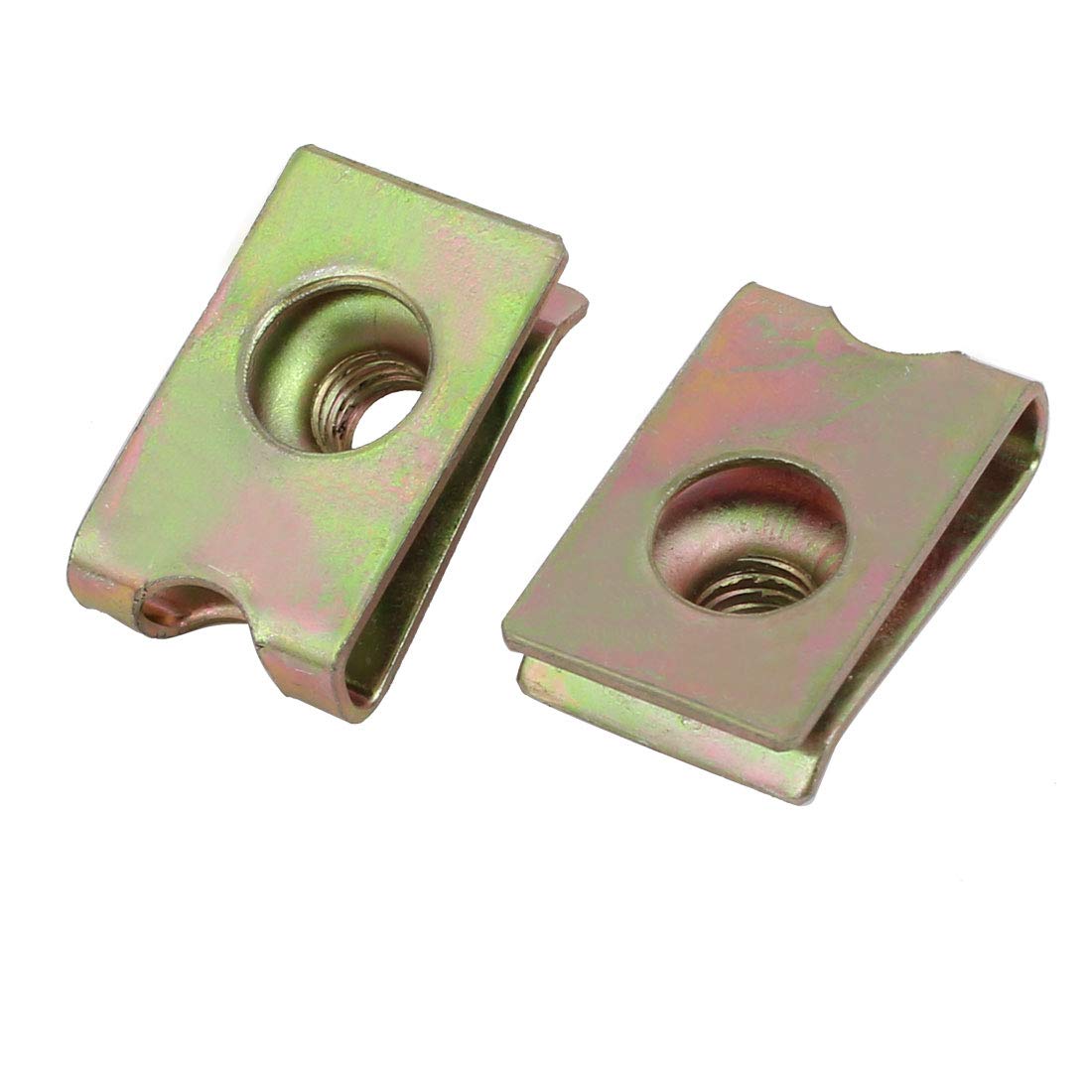 sourcing map Écrou U M6 clips carénage auto 20pcs fer laiton