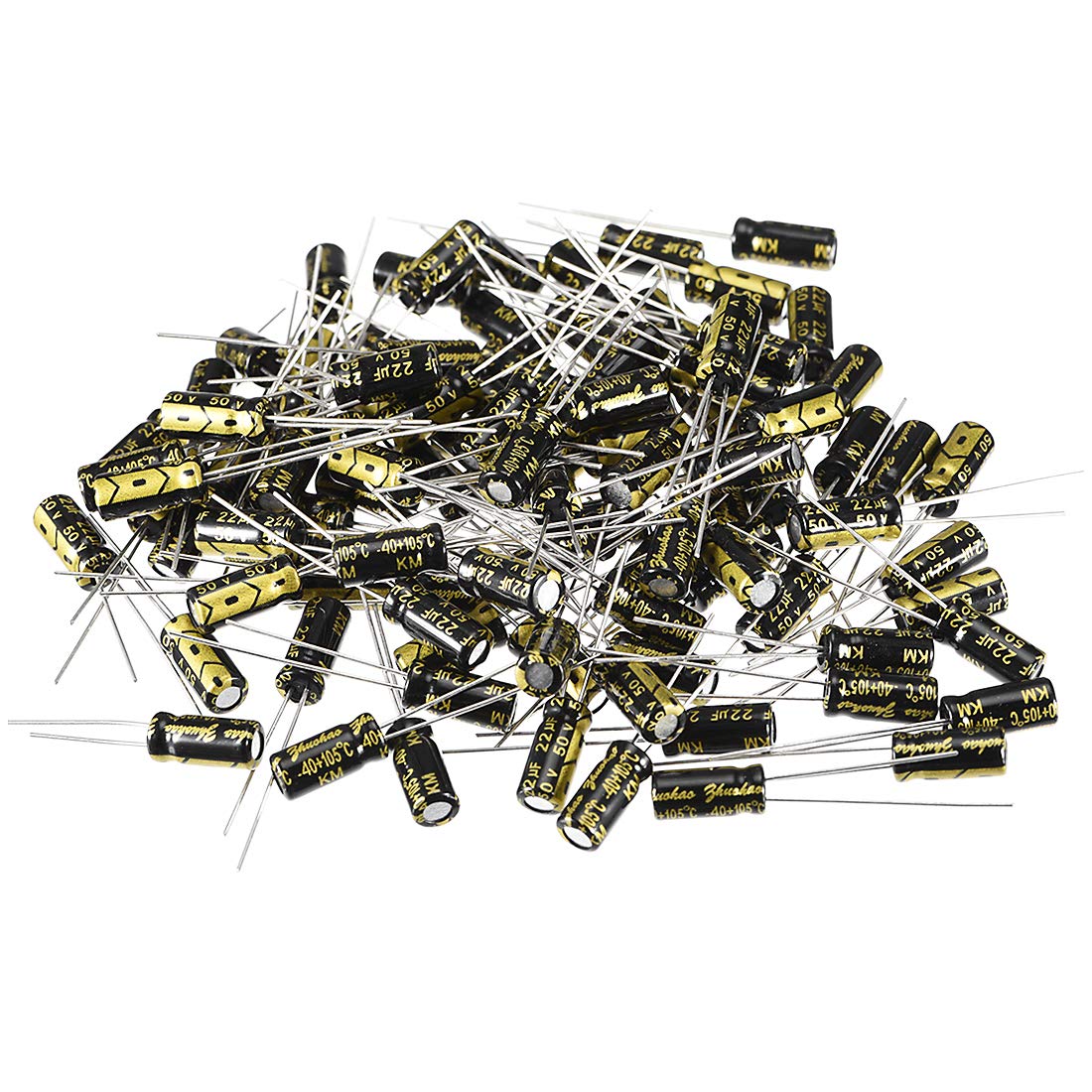 sourcing map 22uF 50V condensateur électrolytique 100pcs 105°C