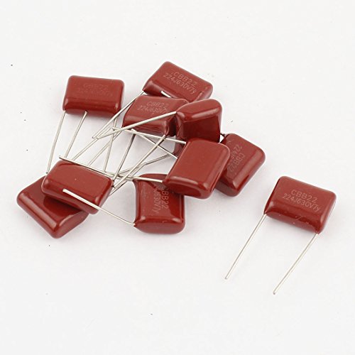 Sourcing Map Industrial condensateur film CBB22 224J 630V 0.22uF 10 pcs