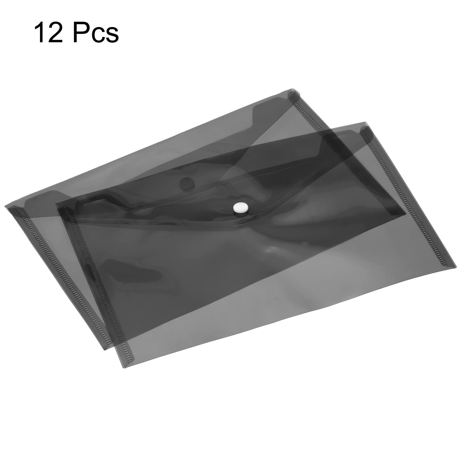 Sourcing Map Pochette A4 plastique gris lot 12 bouton pression