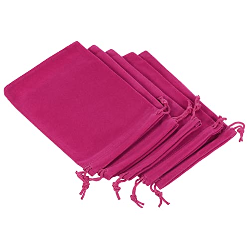 sourcing map Pochette Microfibre Rose Rouge 14x10cm Lot 5