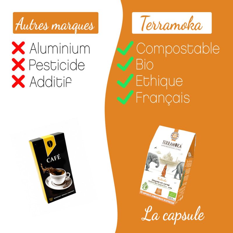 Terramoka Miss Kalinda 60 capsules café bio arabica corsé