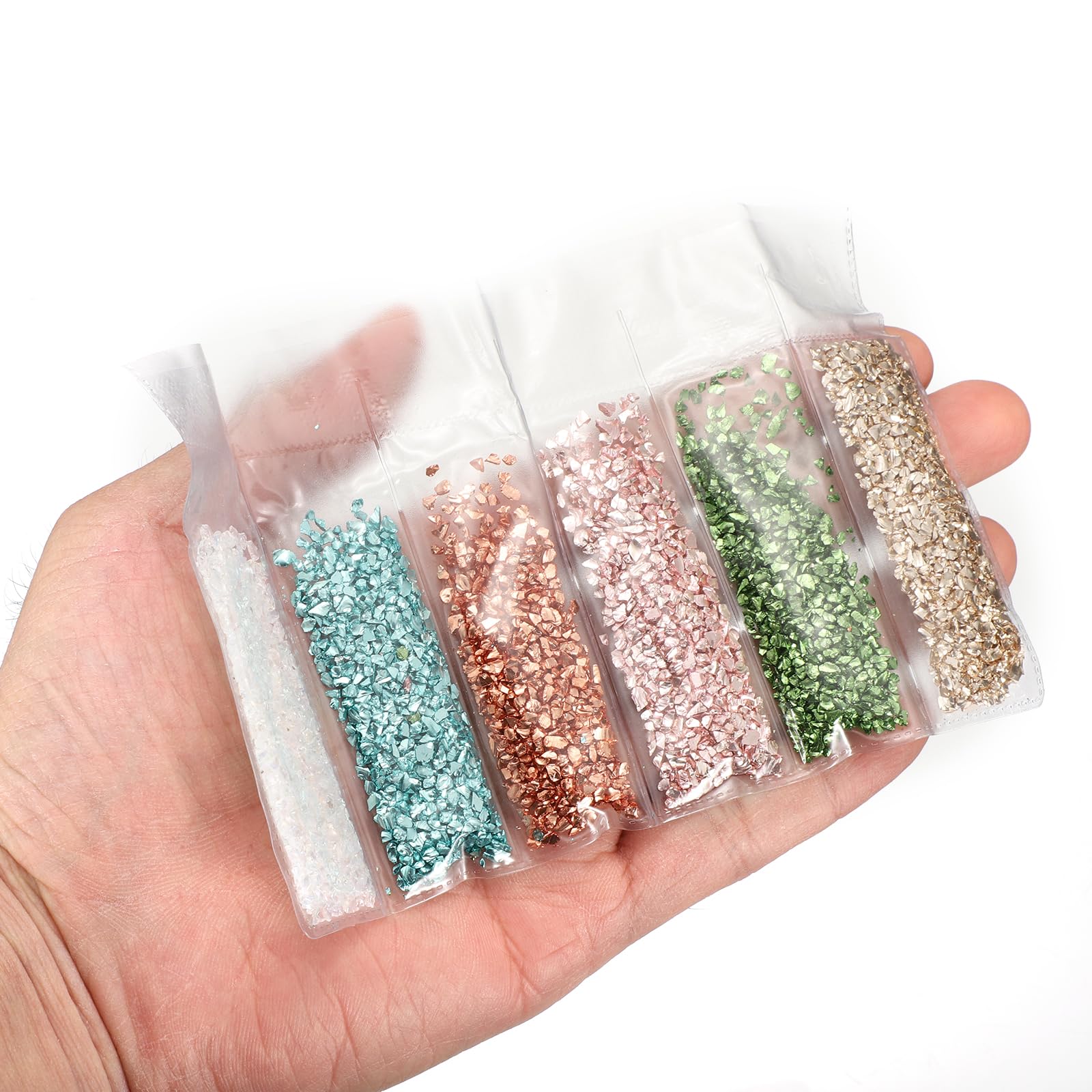sourcing map Verre concassé déco kaki 1-4 mm 28 g