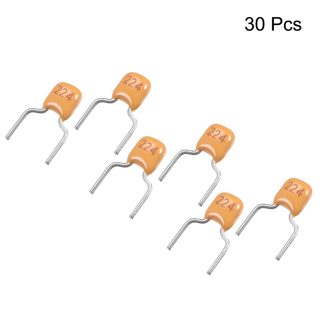 sourcing map Industrial condensateur céramique 0.22uF 50V lot 30 jaune