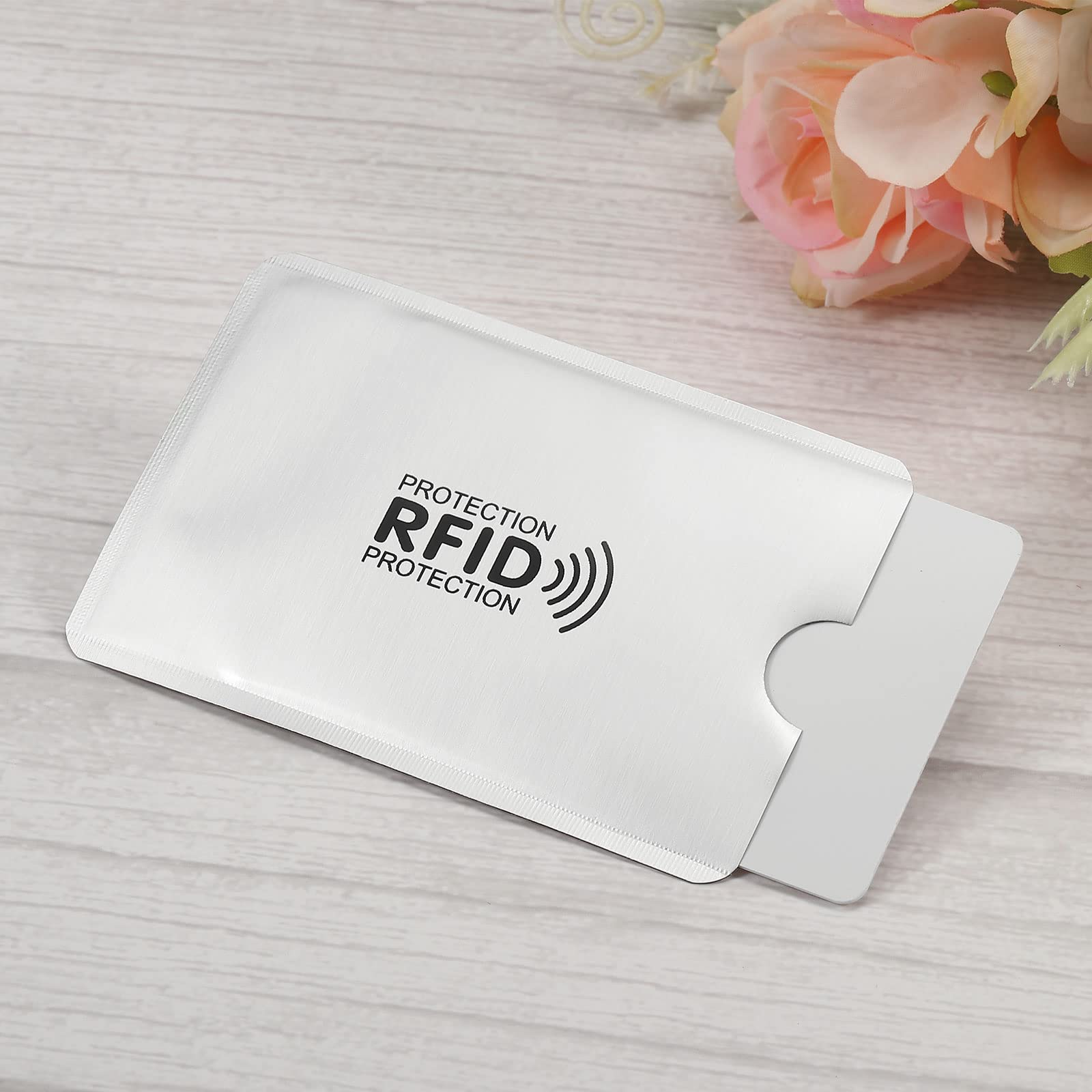 sourcing map Étui carte RFID NFC argenté lot de 30