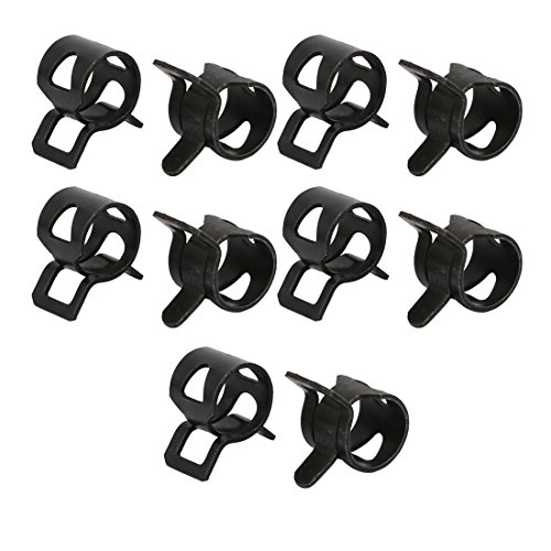 SOURCINGMAP Industrial collier serrage ressort 8mm noir 10pcs