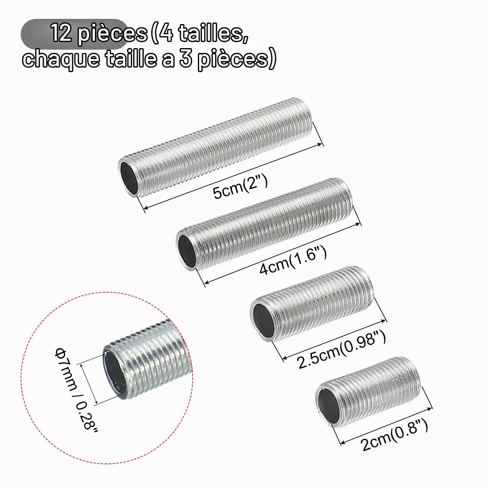 SOURCINGMAP Home kit tige filetée lampe 1/8IP 84 pièces