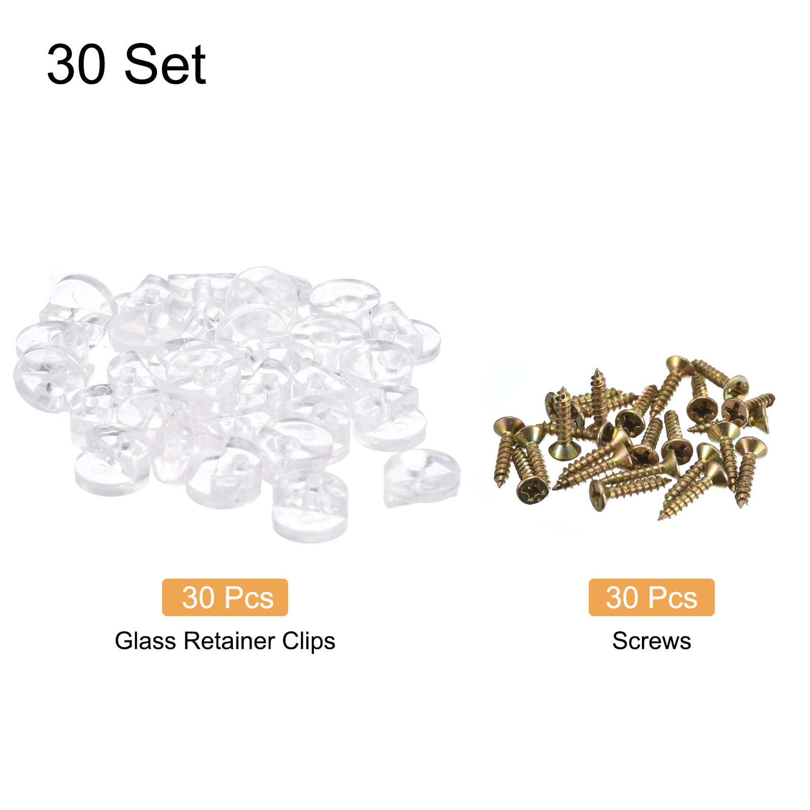 SOURCINGMAP Home Clips Verre Plastique Transparent 4mm Lot 30