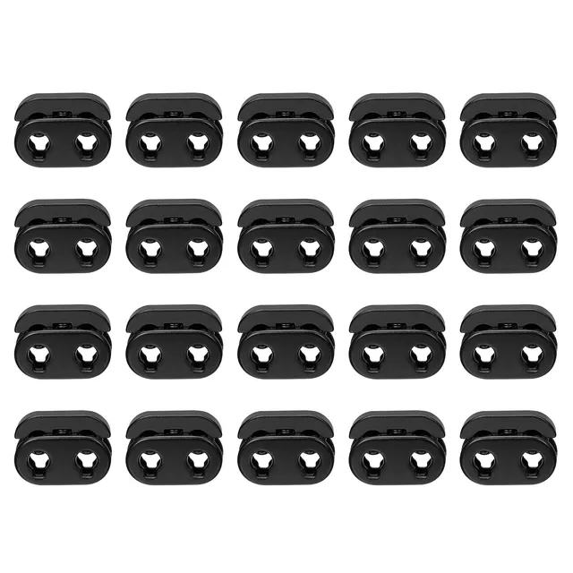 sourcing map Arrêt Cordon Noir 15mm Lot de 20