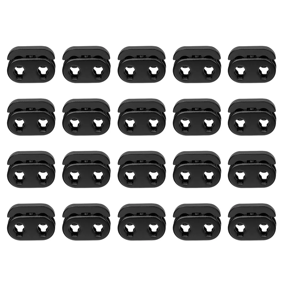 sourcing map Arrêt Cordon Noir 15mm Lot de 20