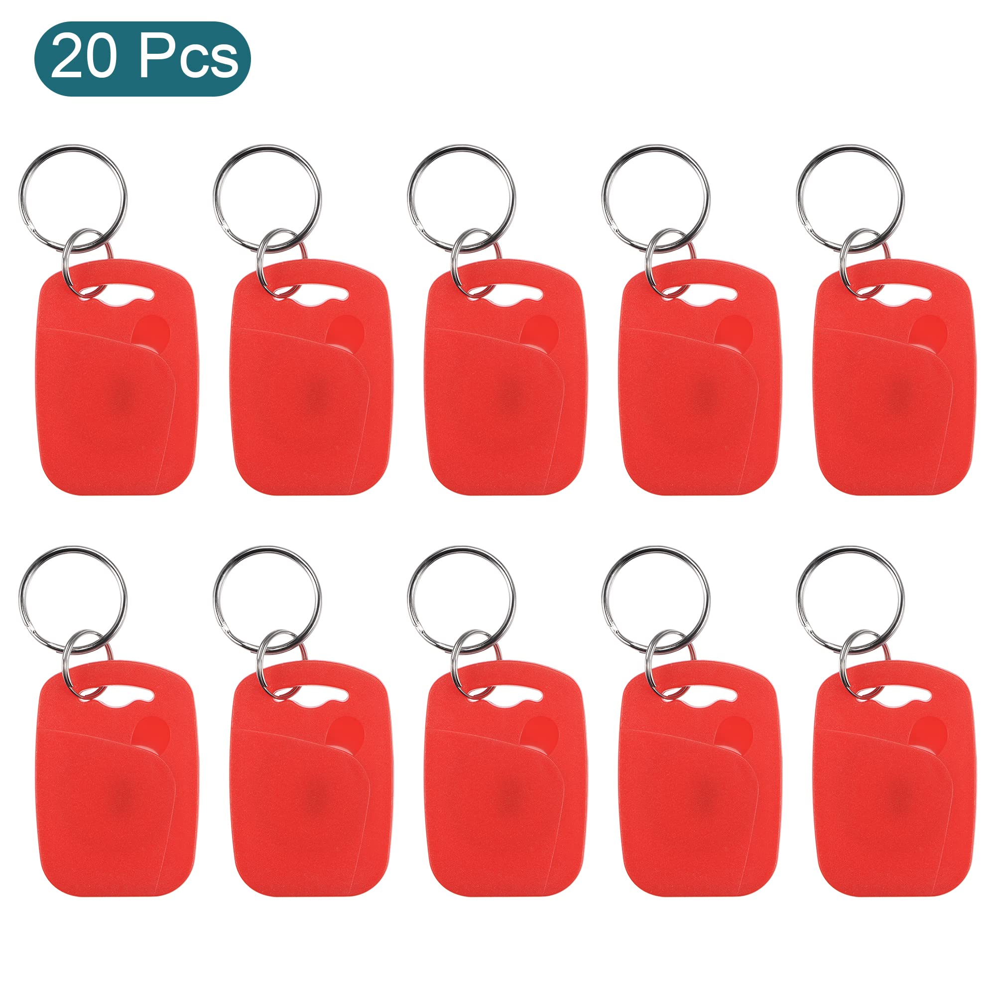 Sourcing Map TK4100 badge porte-clés RFID rouge lot de 20 125KHz