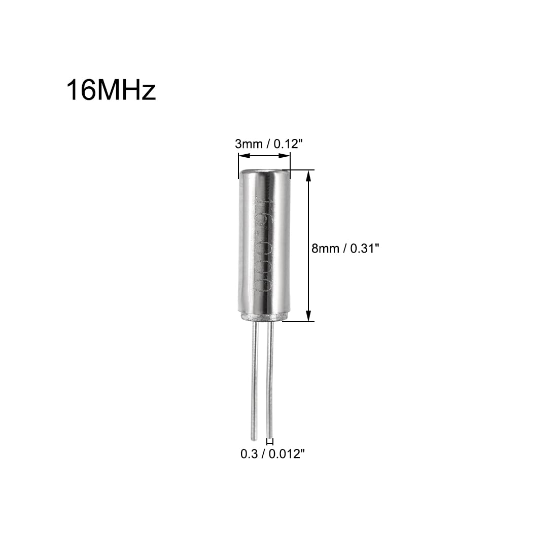 SourcingMAP Industrial quartz 16 MHz 3x8mm kit 20 pièces