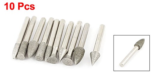 sourcing map pointe diamant tige 6 mm 60 mm lot de 10