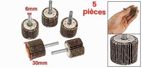 Sourcing Map Roue à Lamelles 30mm Tige 6mm Lot 5 Abrasive