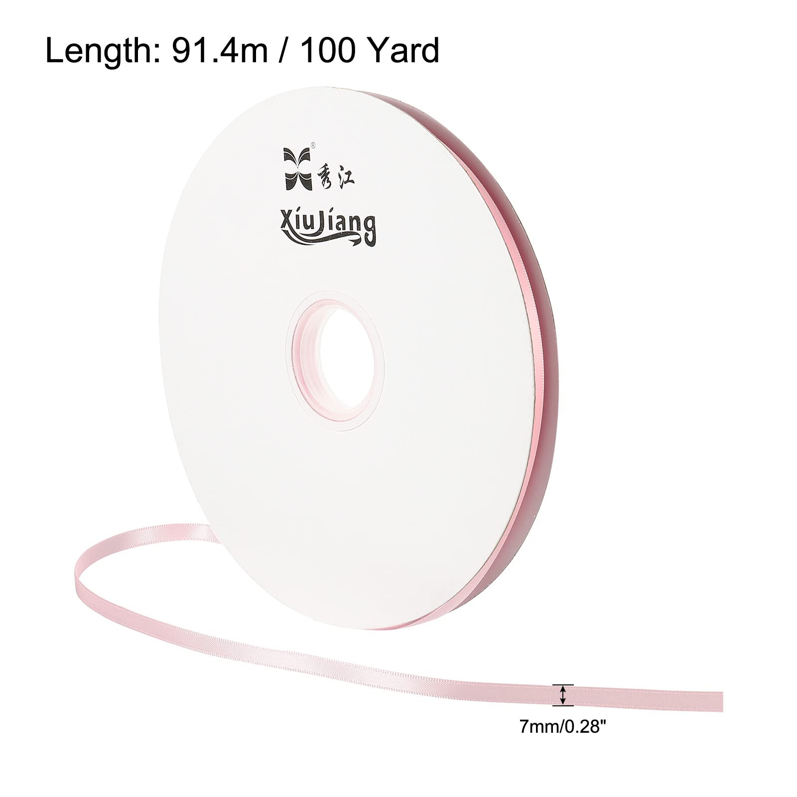 Sourcingmap Ruban Satin 7mm x 91,4m Lavande Polyester