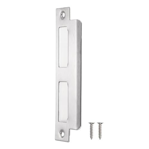 sourcing map Plaque de frappe 145x40mm inox argent