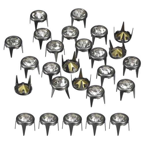 sourcing map Home & Garden clous strass 6mm noir blanc lot 120 verre