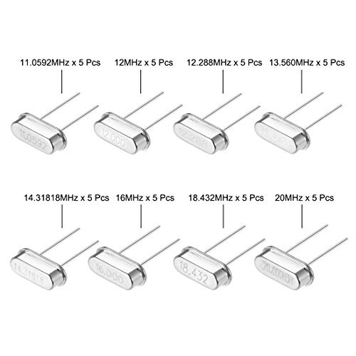 sourcing map Oscillateur Quartz HC-49S DIP 40Pcs 20pF