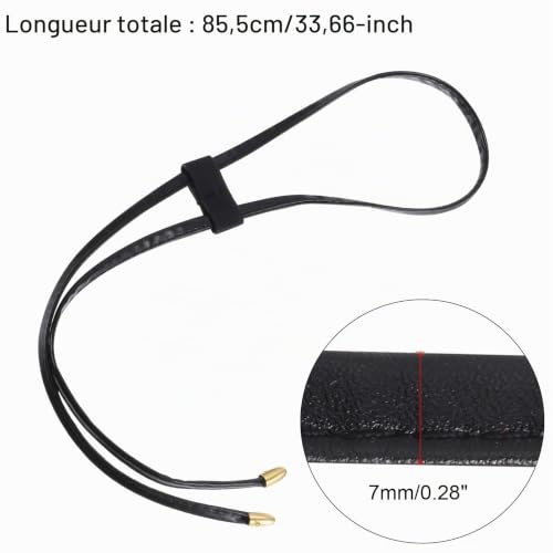 Sourcingmap Cordon Serrage Sac Cuir PU Noir 85,5cm