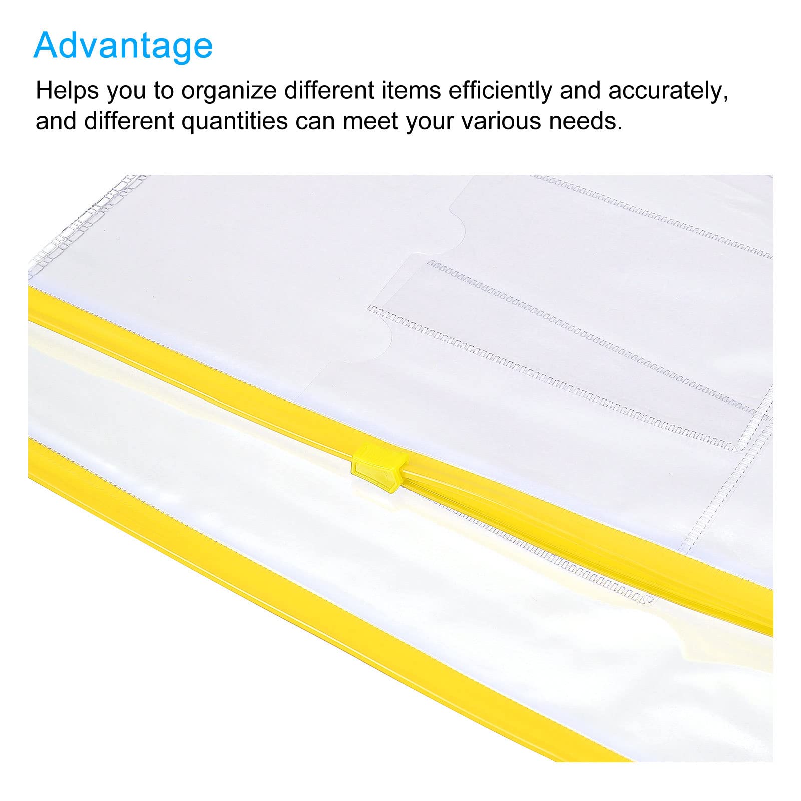 sourcing map pochette zippée A6 jaune x20 PVC