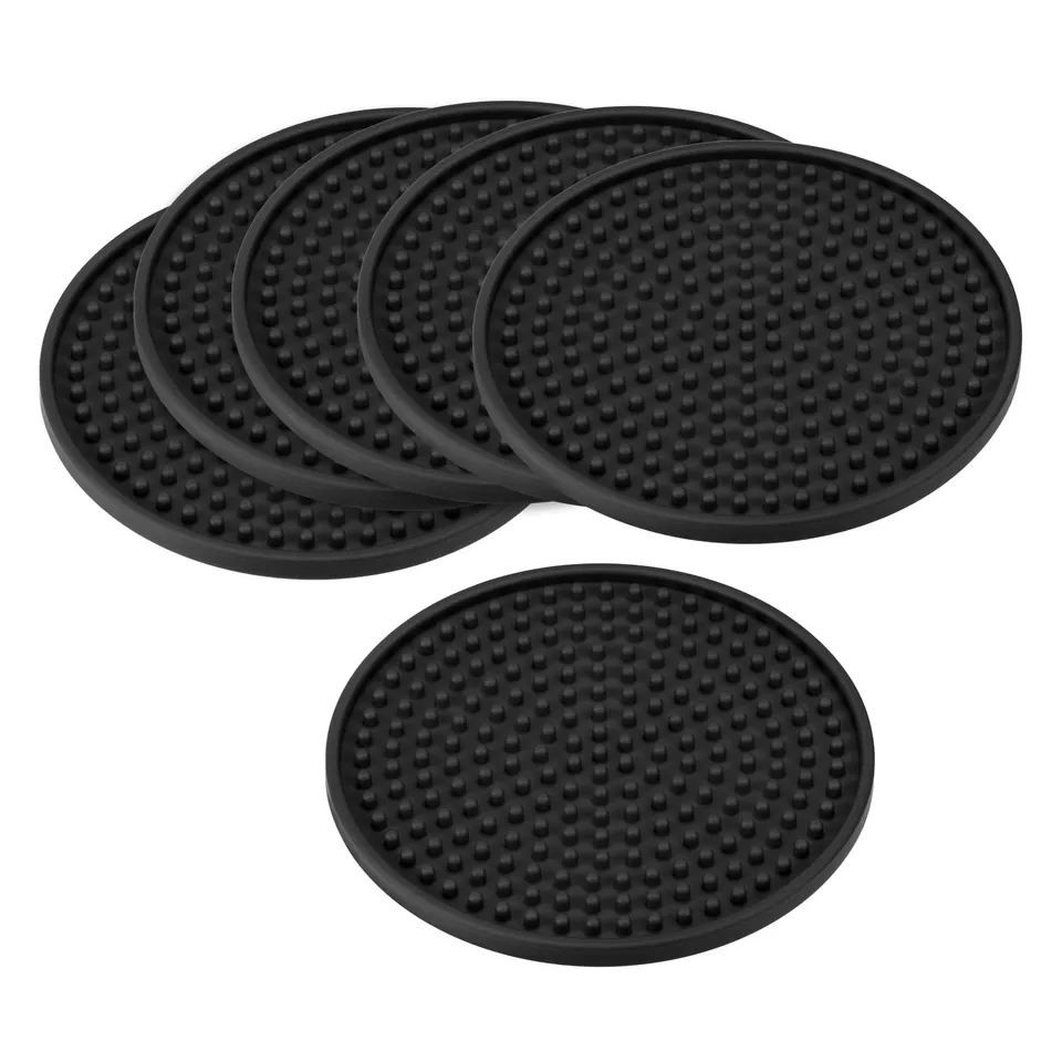 Sourcingmap Home & Garden dessous de verre noir 100 mm lot 8 caoutchouc