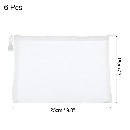 sourcing map pochette zippée A5 blanche x6 nylon