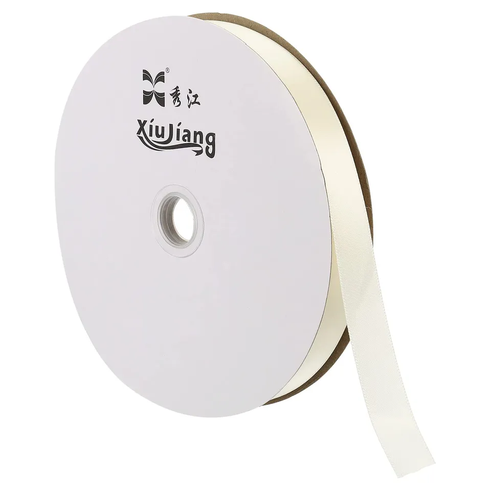 sourcing map ruban satin 20mmx91,4m blanc céramique