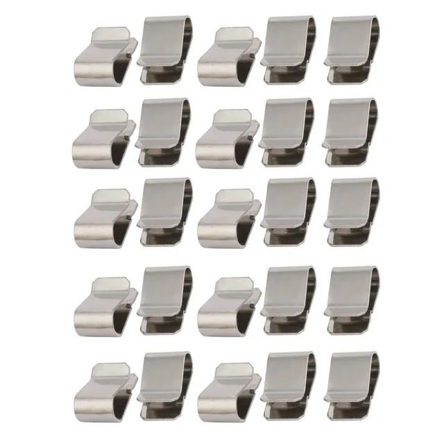 Sourcing Map clip U ressort inox 21,4mm 25 pcs argent