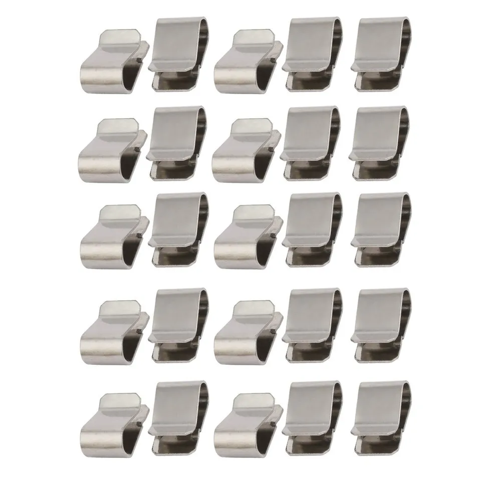 Sourcing Map clip U ressort inox 21,4mm 25 pcs argent