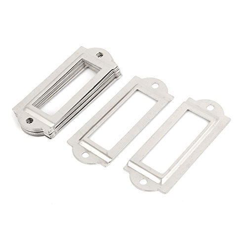 Sourcing Map Porte-étiquette métal argent 59 mm x10