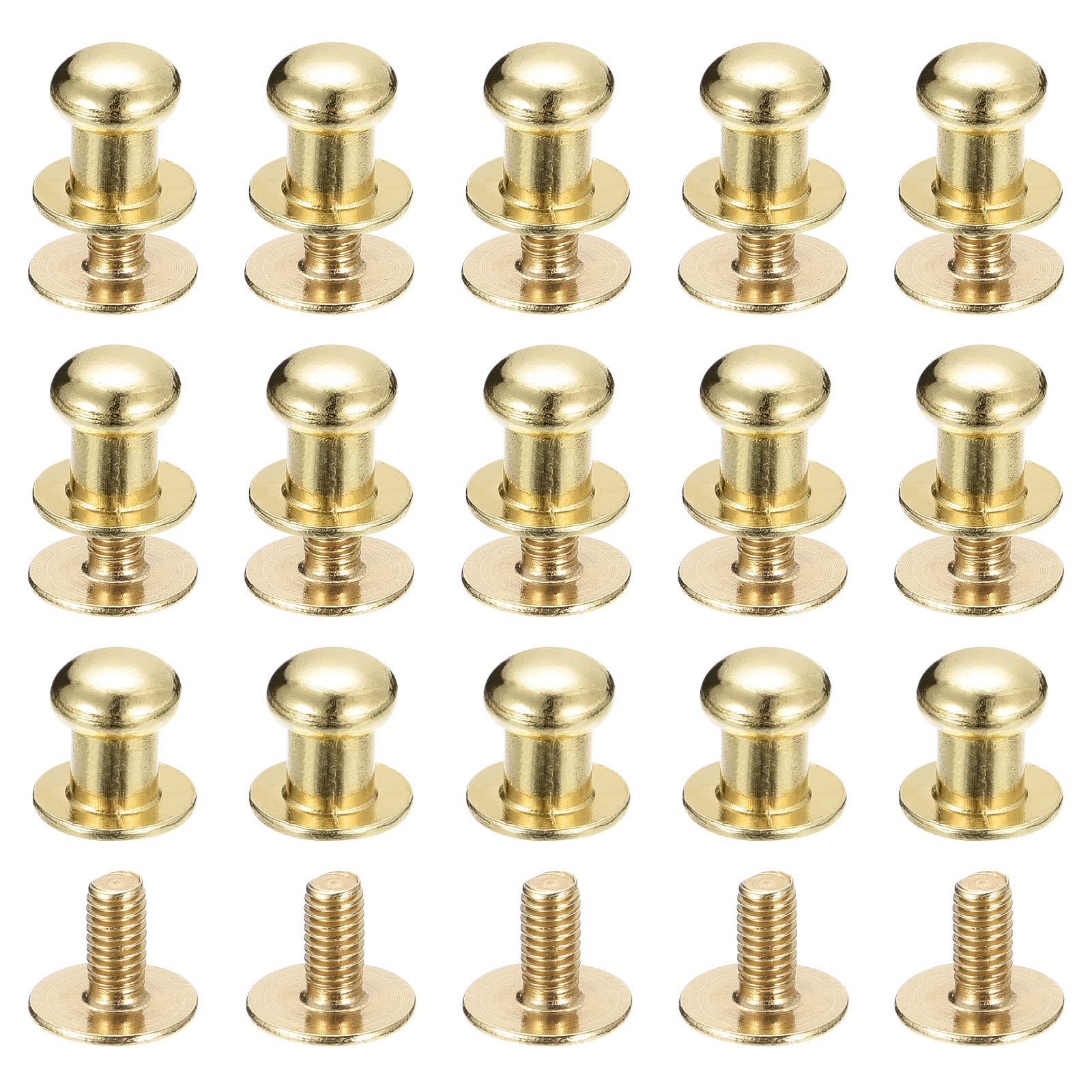 Sourcing Map Home & Garden rivet vis bille 6mm doré 15 pcs