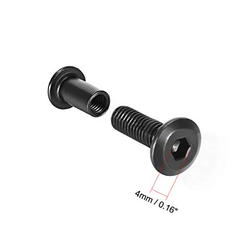 sourcing map vis reliure M6x10mm noir trou 8mm 10 sets