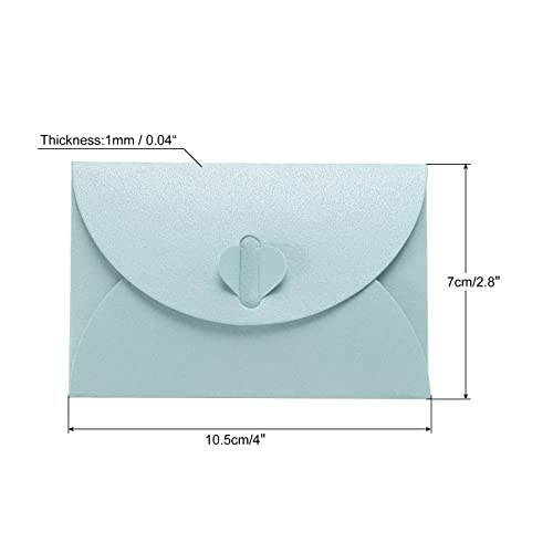 sourcing map Mini Enveloppes Cœur Bleu Clair 24 pcs 7x10,5cm