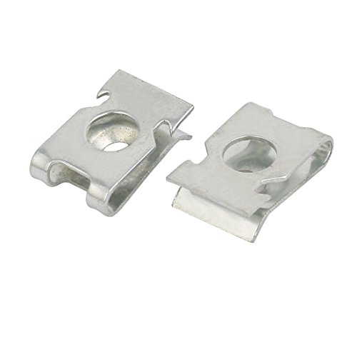 sourcing map Écrou U M4 clips carénage auto 20pcs acier argent