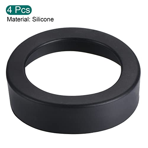 Sourcing Map Protège-bouteille silicone noir 67mm lot 4