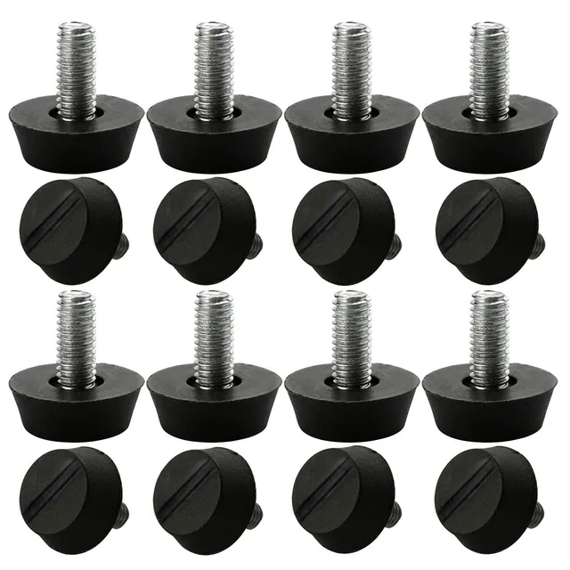 sourcing map Home pied nivellement M6x13x20mm 16 pièces noir