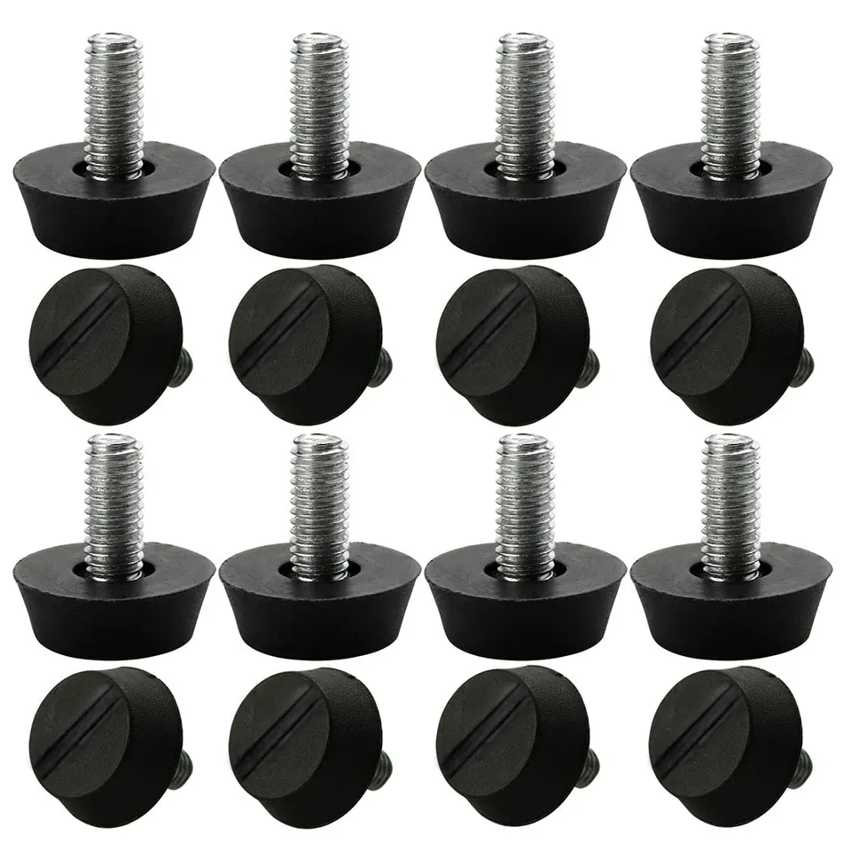 sourcing map Home pied nivellement M6x13x20mm 16 pièces noir
