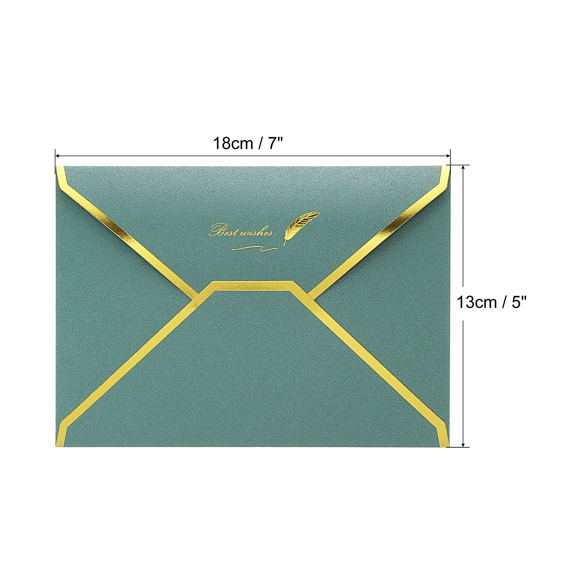 Sourcingmap Enveloppes B6 Vert 13x18cm Lot 20 Bord Doré