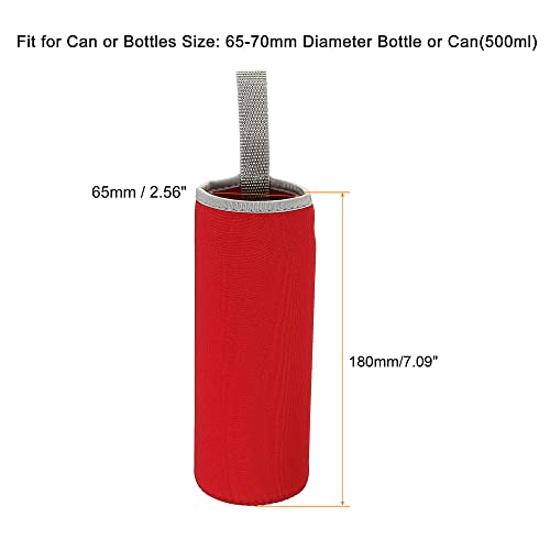 Sourcing Map Housse bouteille néoprène 500ml rouge lot 8 isotherme