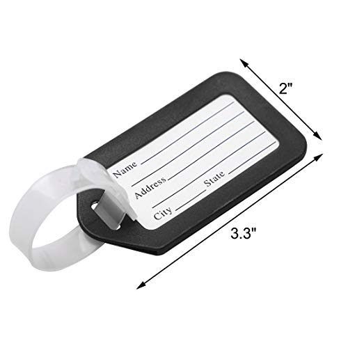 Sourcing Map Lot 10 Étiquettes Bagage Plastique Noir Blanc