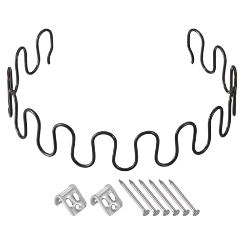 Sourcing Map ressort canapé acier 600 mm noir avec clips