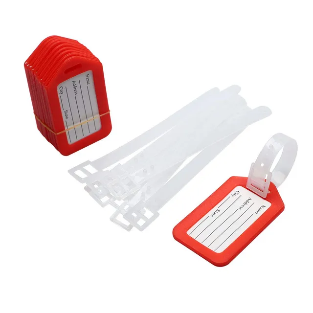 SOURCINGMAP Sports Étiquette Bagage Plastique Rouge Blanc Lot 10