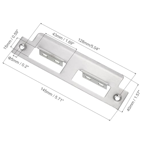sourcing map Plaque de frappe 145x40mm inox argent