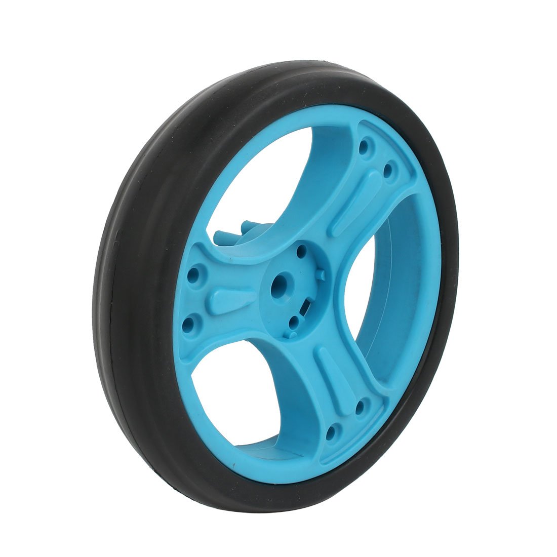 SOURCINGMAP Poulie roue plastique bleue 150mm lot de 2