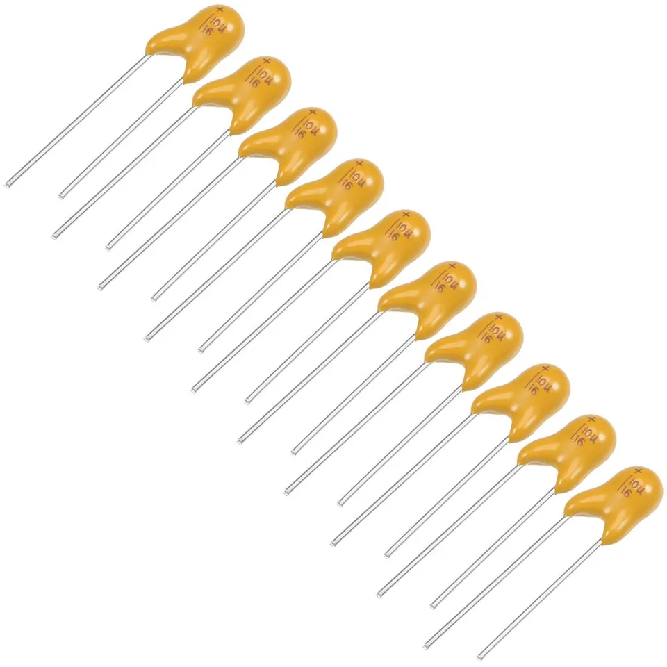 Sourcing Map 10uF 16V condensateur tantale jaune 10 pcs
