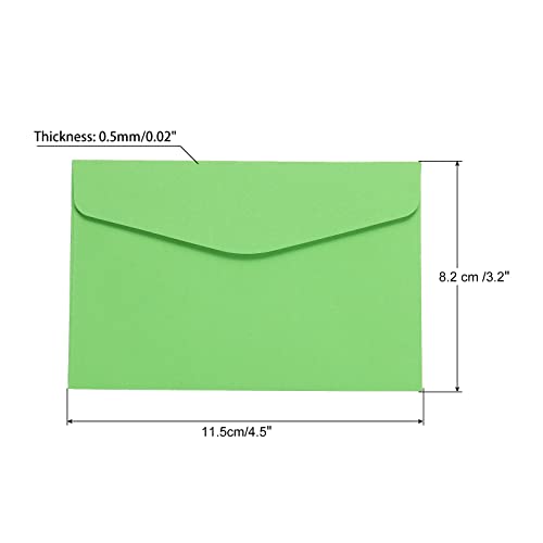 Sourcing Map 100 Mini Enveloppes papier vert 8,2x11,5cm