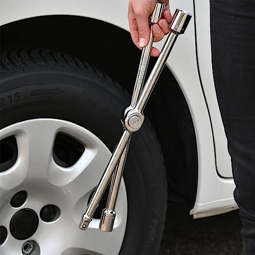 Precision Steel clé en croix pliable 17-19-21 mm