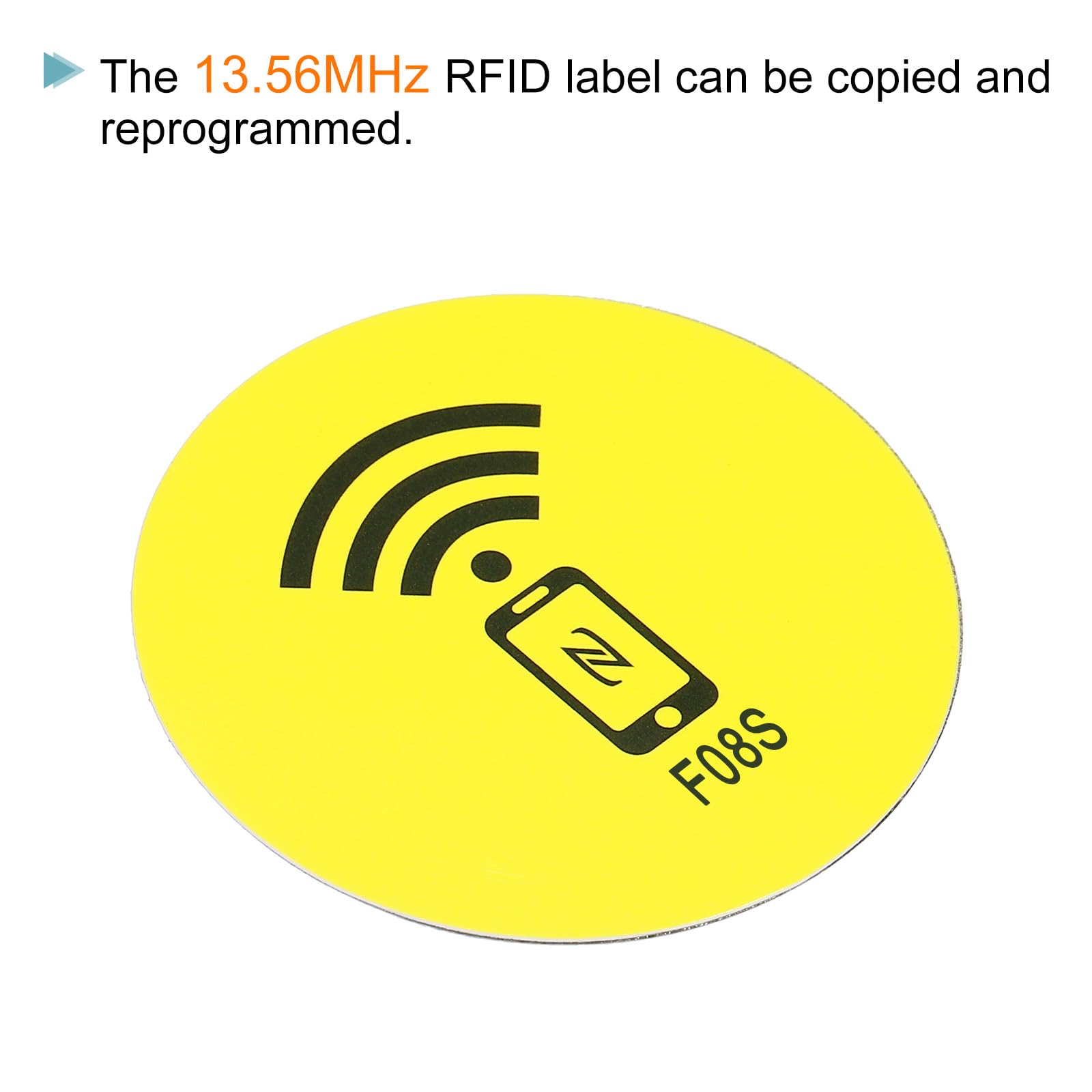 sourcing map NFC étiquette autocollant M1 13,56 MHz jaune x2