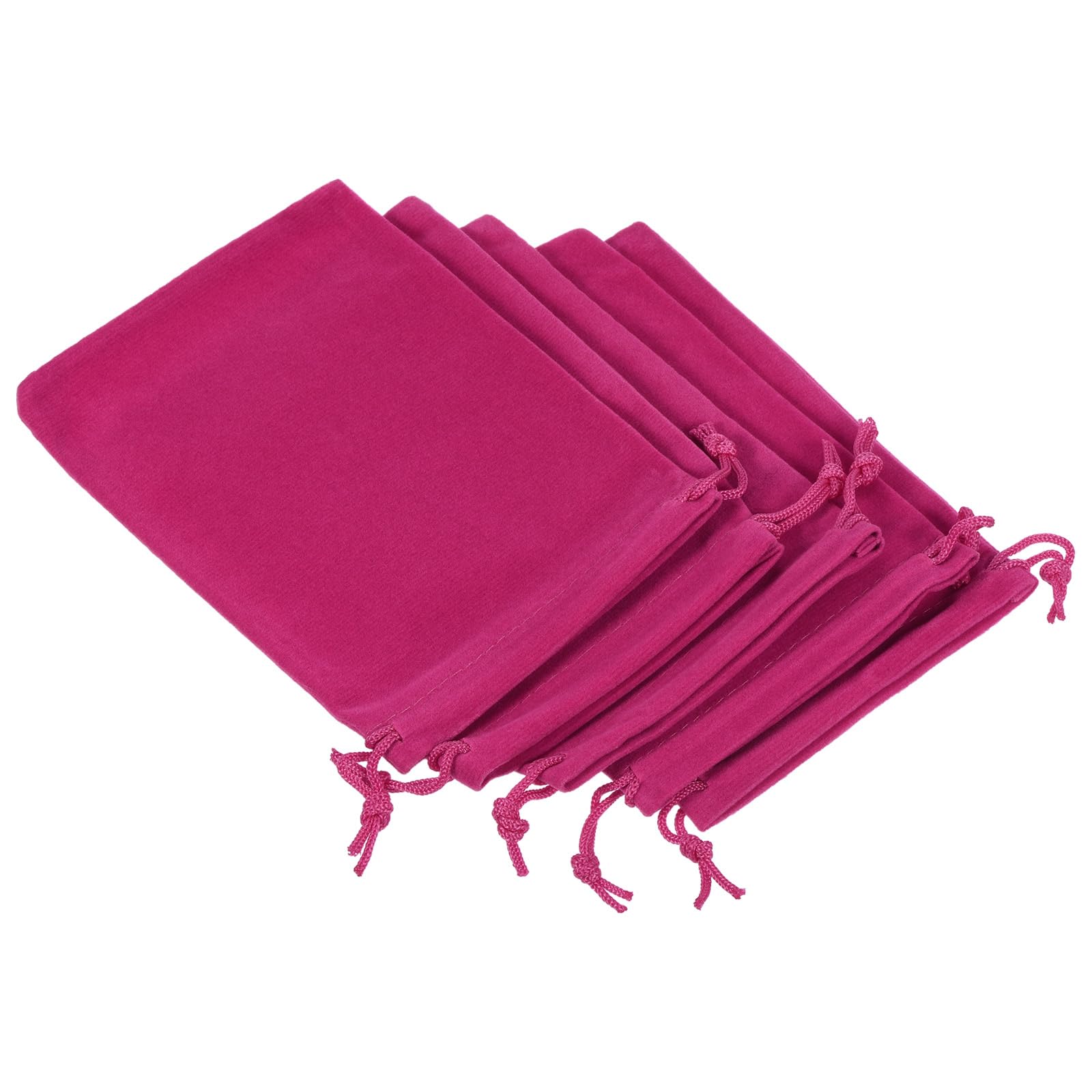 sourcing map Pochette Microfibre Rose Rouge 14x10cm Lot 5