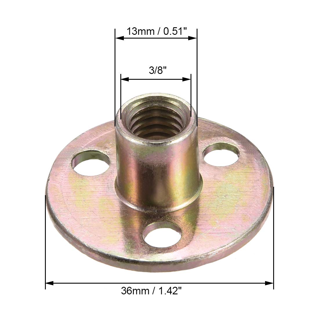 SOURCINGMAP écrou en T 3/8" acier carbone zingué 10pcs